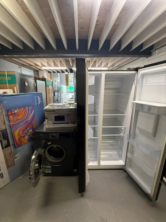 TCL 8.5 kgs washing machine Chiq 559L side by side door fridge freezer Falcon 55 inch Tv and free microwave