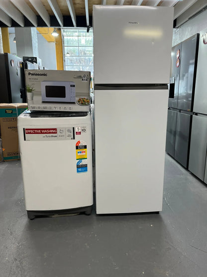 Hisense 325L fridge freezer + LG 6.5 kgs washer +55” inch Tv and microwave Combo